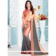 Grey And Pink Embroidered Work Art Silk Shaded Saree