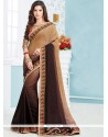 Art Silk Patch Border Work Shaded Saree