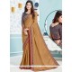 Art Silk Brown Embroidered Work Designer Traditional Saree