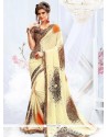 Weight Less Print Work Casual Saree