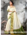 Art Silk Off White Traditional Saree