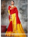 Red Weaving Work Traditional Designer Saree