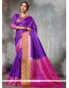 Purple Weaving Work Art Silk Designer Traditional Saree