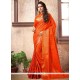 Art Silk Orange Weaving Work Designer Traditional Saree