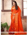 Art Silk Orange Weaving Work Designer Traditional Saree