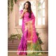 Art Silk Hot Pink Traditional Designer Saree