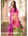 Art Silk Hot Pink Traditional Designer Saree