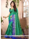 Art Silk Sea Green Traditional Designer Saree