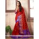 Art Silk Red Traditional Saree