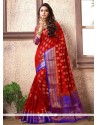 Art Silk Red Traditional Saree