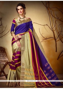 Woven Work Multi Colour Cotton Silk Casual Saree