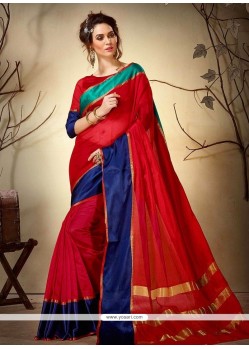 Woven Work Cotton Silk Casual Saree