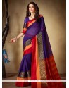 Purple Woven Work Cotton Silk Casual Saree