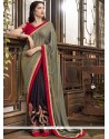 Faux Georgette Embroidered Work Designer Half N Half Saree