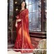 Red Resham Work Shaded Saree