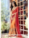 Faux Georgette Patch Border Work Half N Half Saree