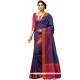 Navy Blue Weaving Work Art Silk Traditional Designer Saree