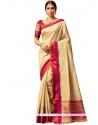 Weaving Work Beige Traditional Designer Saree