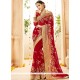 Faux Georgette Red Classic Saree