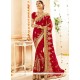 Faux Georgette Red Classic Designer Saree