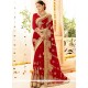 Faux Georgette Red Classic Designer Saree