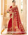 Red Zari Work Classic Designer Saree