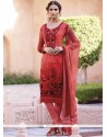 Faux Crepe Churidar Suit