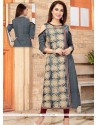 Print Work Cotton Party Wear Kurti