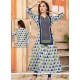 Multi Colour Print Work Cotton Party Wear Kurti