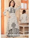 Black And Cream Party Wear Kurti