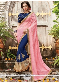 Patch Border Work Half N Half Saree