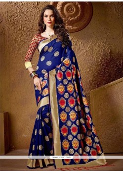 Cotton Silk Blue Traditional Designer Saree