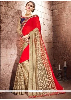 Net Patch Border Work Traditional Saree