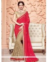 Faux Chiffon Designer Half N Half Saree