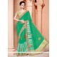 Green Patch Border Work Bamber Georgette Classic Designer Saree