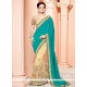 Patch Border Work Designer Half N Half Saree