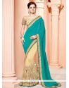 Patch Border Work Designer Half N Half Saree