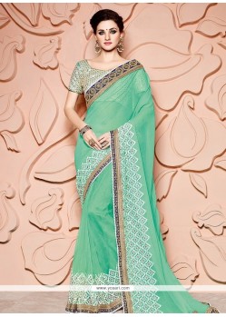 Faux Chiffon Green Classic Designer Saree