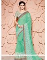 Faux Chiffon Green Classic Designer Saree