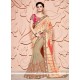 Beige Art Silk Designer Half N Half Saree