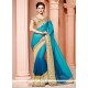 Blue Patch Border Work Designer Traditional Saree