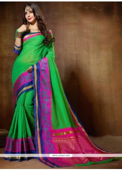 Green Weaving Work Cotton Silk Designer Traditional Saree