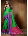 Green Weaving Work Cotton Silk Designer Traditional Saree