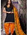 Black Cotton Punjabi Patiala Suit