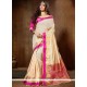 Weaving Work Cream Traditional Saree