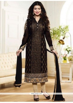 Ayesha Takia Resham Work Brown Faux Georgette Churidar Designer Suit