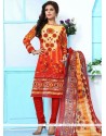 Print Work Cotton Churidar Suit