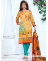 Print Work Cotton Churidar Suit