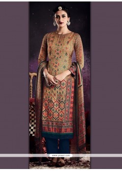 Tussar Silk Digital Print Work Designer Palazzo Suit