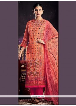 Multi Colour Digital Print Work Tussar Silk Designer Palazzo Suit